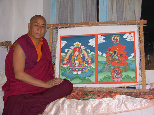 Рисунки тханки мастера тибетской живописи ламы Пэльджора